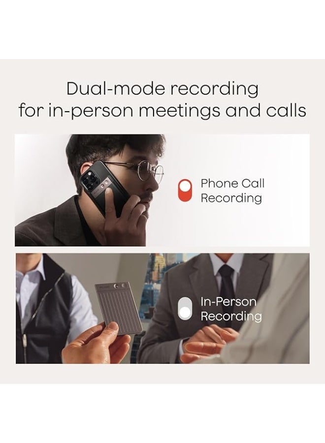 بلود مسجل الصوت الذكي PLAUD NOTE، تحكم عبر التطبيق، نسخ وتلخيص مدعوم بتقنية ChatGPT، يدعم 57 لغة، سعة تخزين 64 جيجابايت، مسجل صوت للمكالمات والاجتماعات والمقابلات، Starlight - Image 2